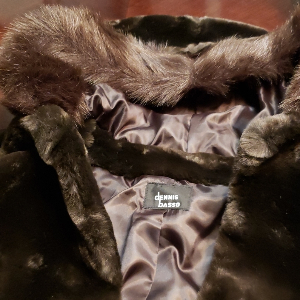 Dennis Basso Faux Fur Hooded Jacket